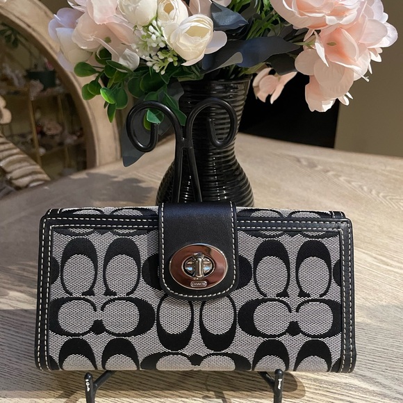Coach Handbags - Coach Black and Gray Women's Wallet
